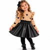 ❤️ Tenue Cœur Pull Coton Lycra et Jupe Simili Cuir