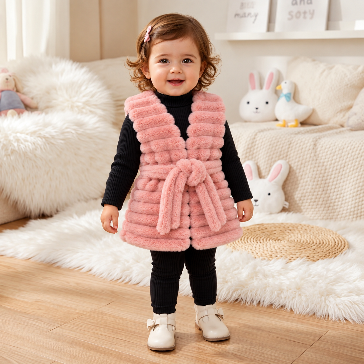Gilet Alloucha Rose & Pull Élégant Fille